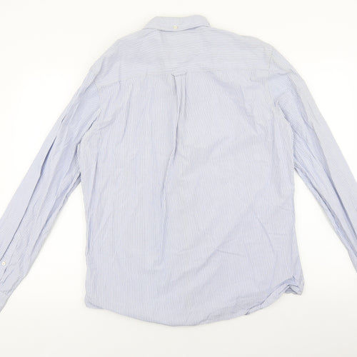 NEXT Mens Multicoloured Striped Cotton Button-Up Size L Collared Button