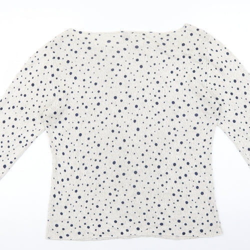 Kaliko Womens Multicoloured Scoop Neck Polka Dot Viscose Pullover Jumper Size 16