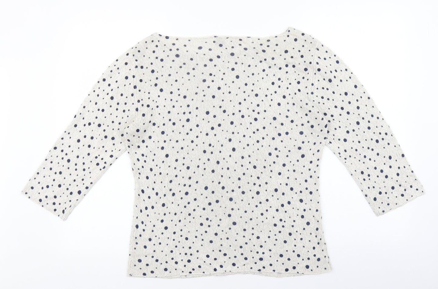 Kaliko Womens Multicoloured Scoop Neck Polka Dot Viscose Pullover Jumper Size 16
