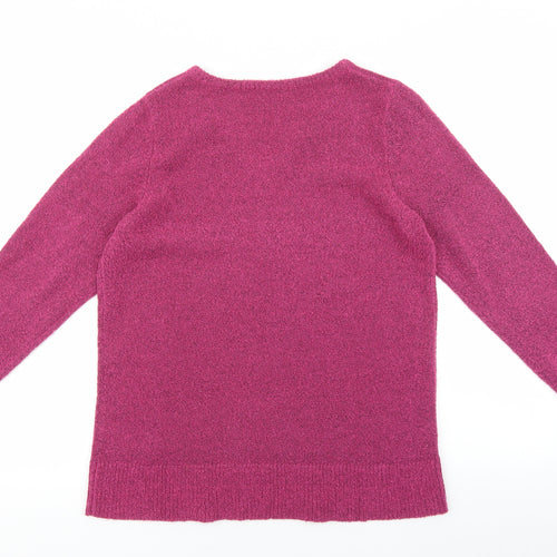 JULIPA Womens Orange V-Neck Acrylic Pullover Jumper Size 12