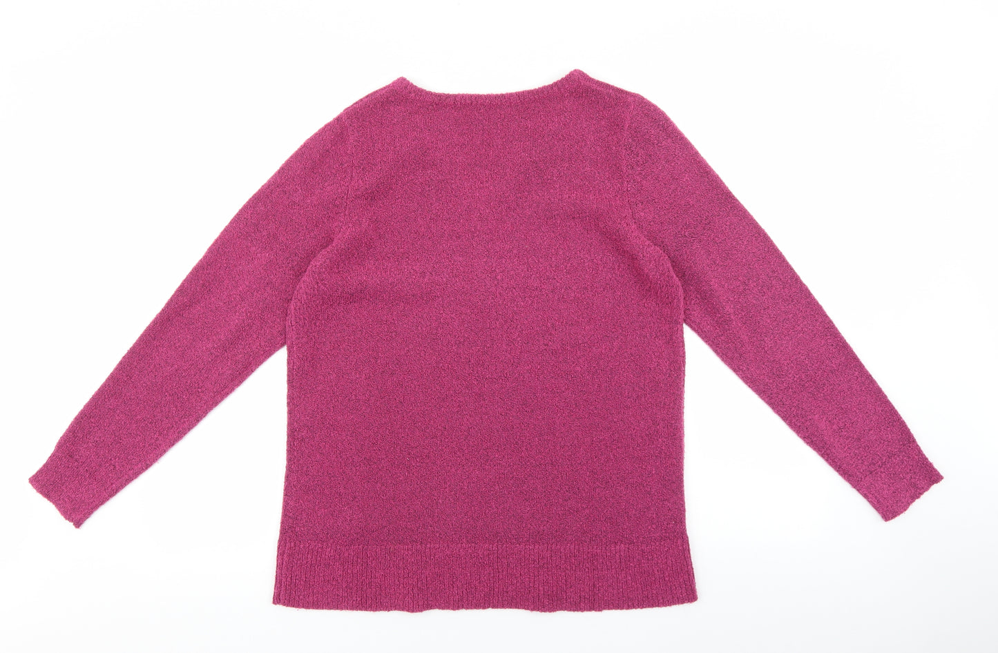 JULIPA Womens Orange V-Neck Acrylic Pullover Jumper Size 12
