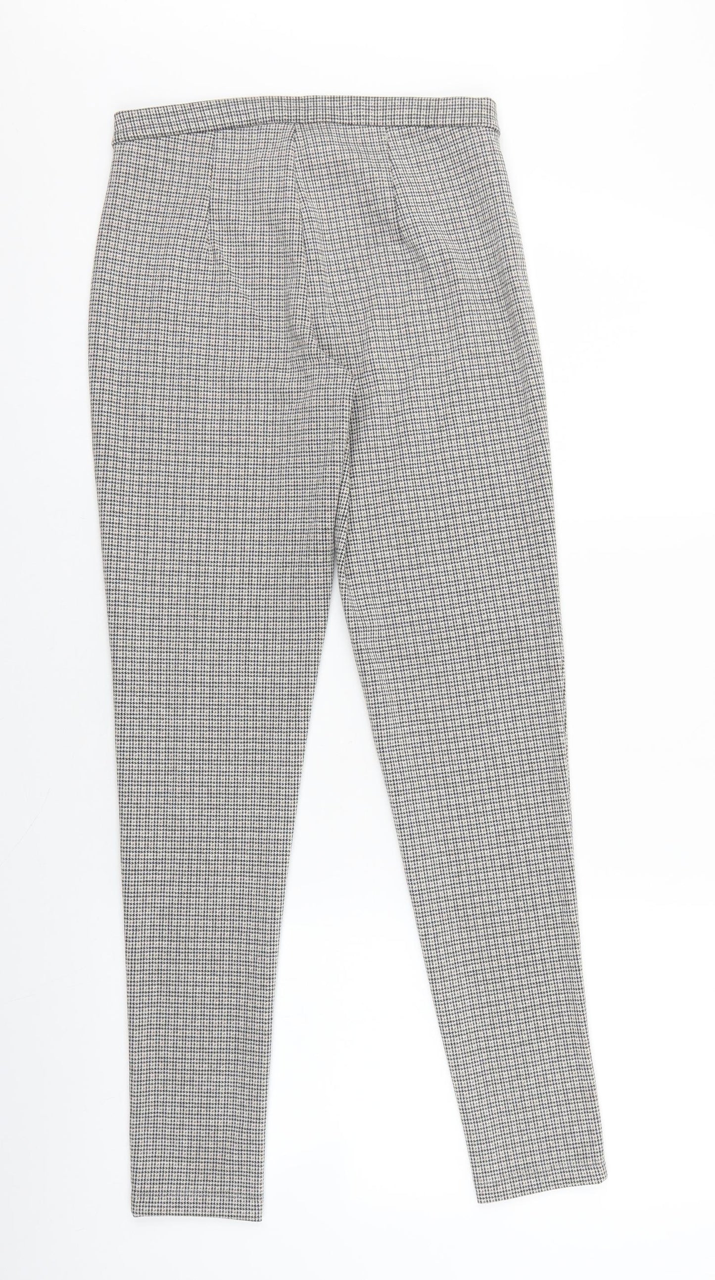 Mango Womens Multicoloured Herringbone Polyester Trousers Size S L28 in Regular Zip