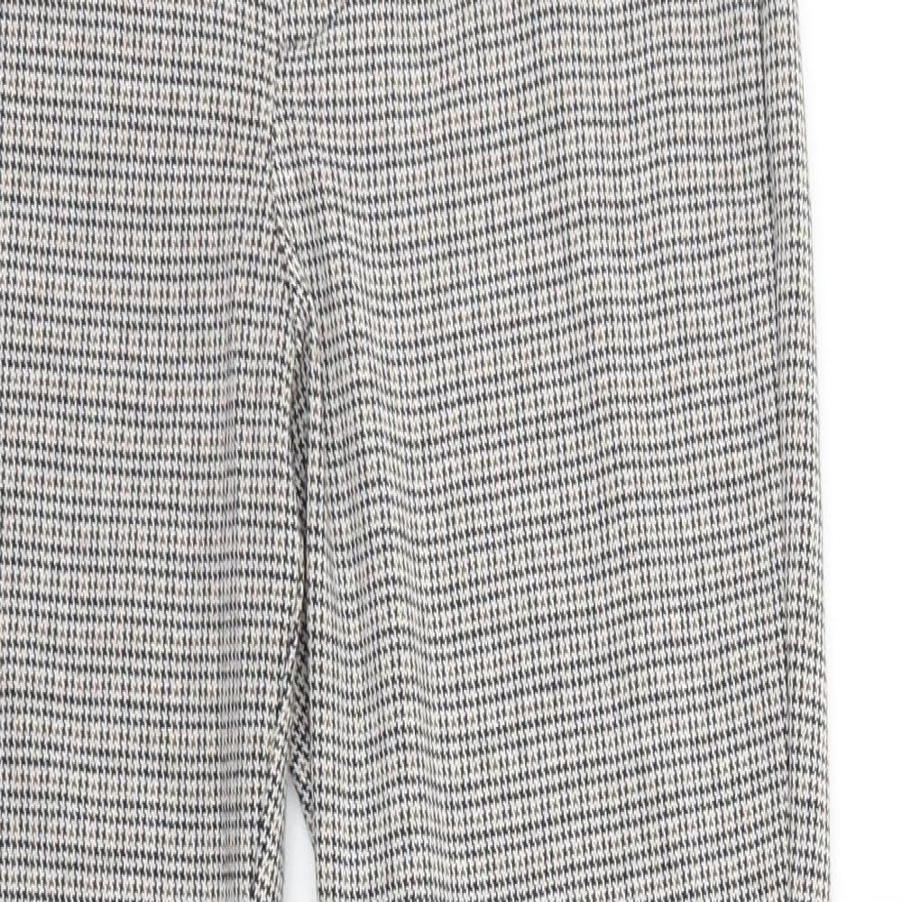 Mango Womens Multicoloured Herringbone Polyester Trousers Size S L28 in Regular Zip
