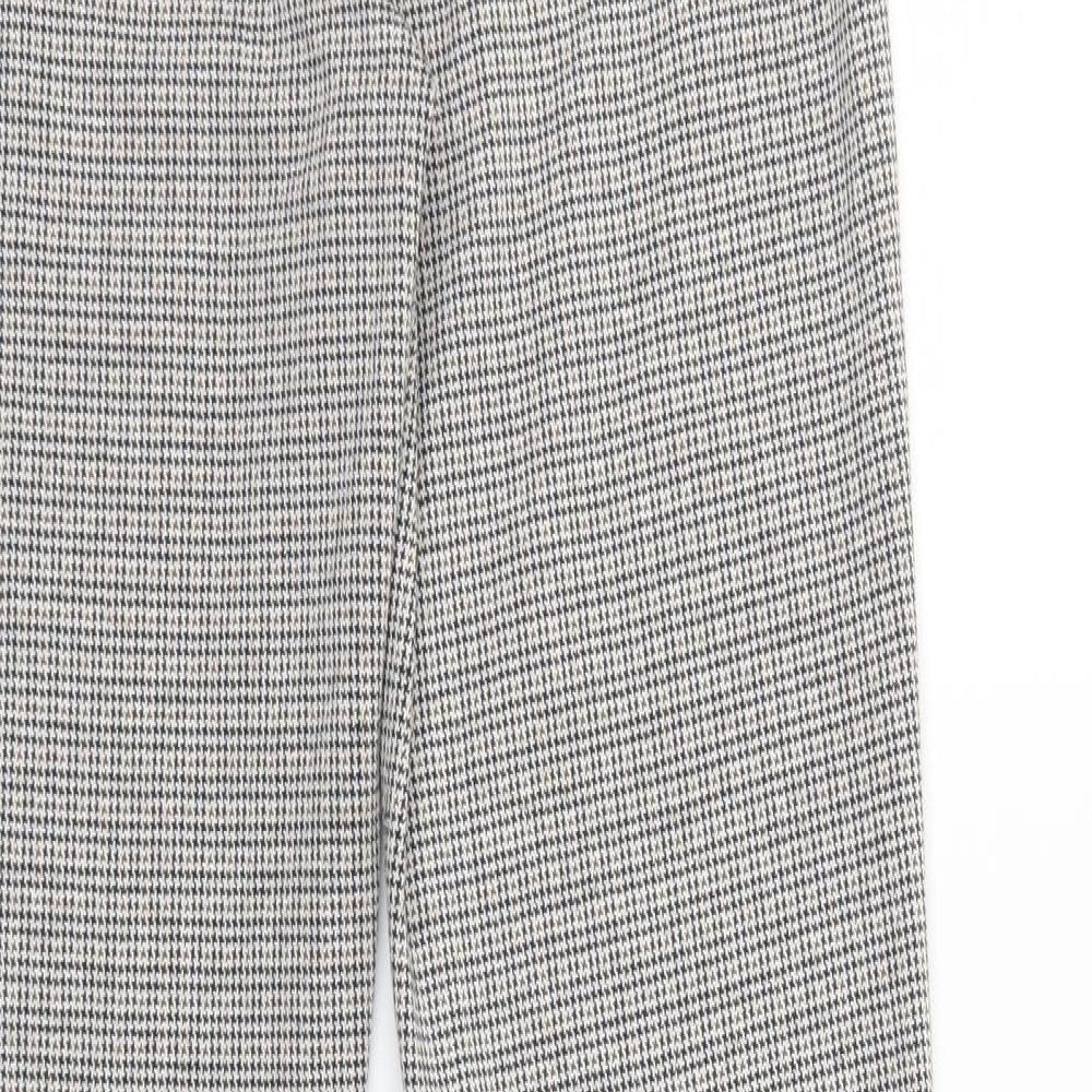Mango Womens Multicoloured Herringbone Polyester Trousers Size S L28 in Regular Zip