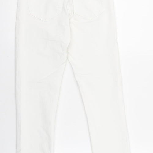 Zara Womens White Polyester Skinny Jeans Size 6 L27 in Regular Zip
