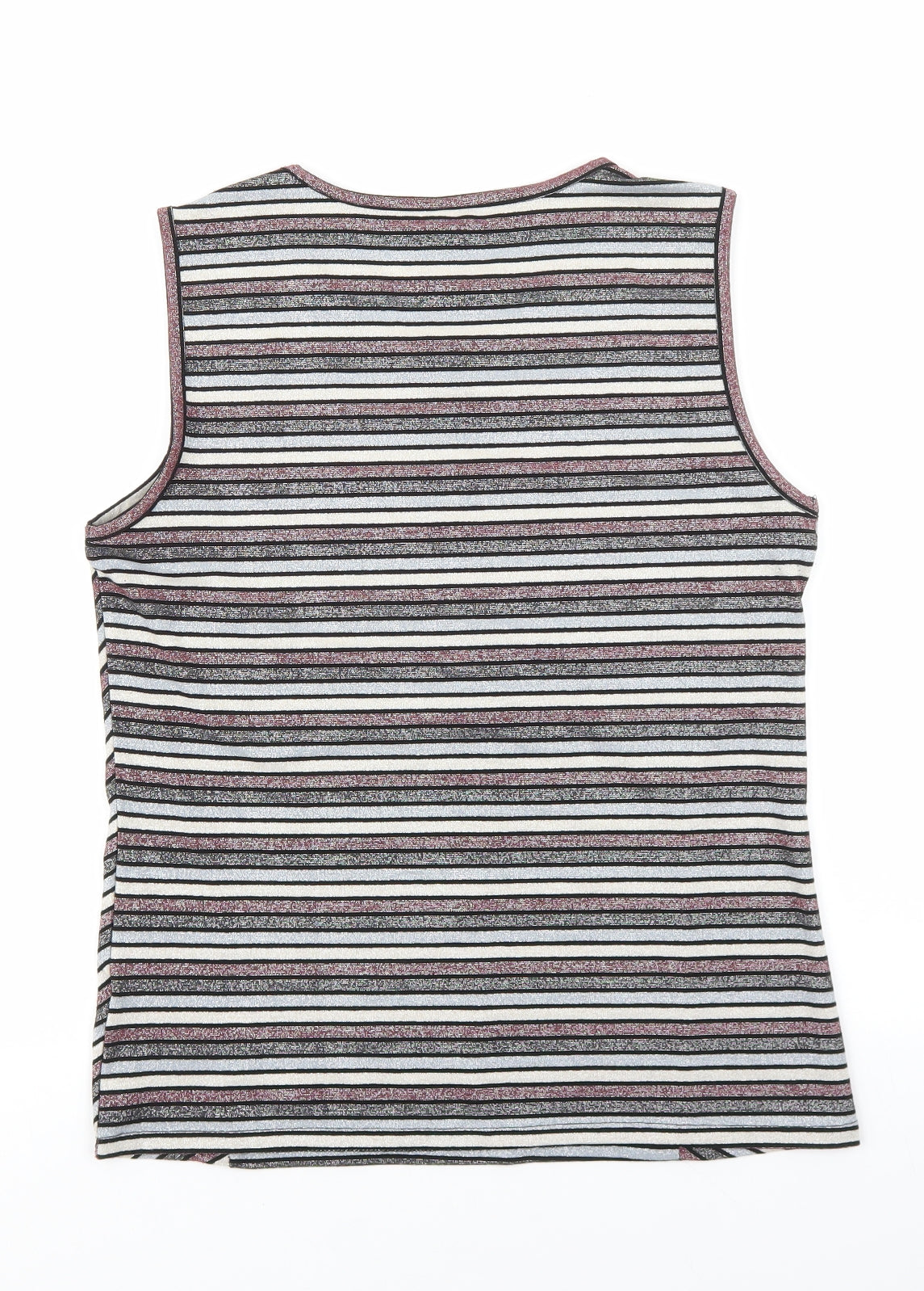 Henry Holland Womens Multicoloured Striped Polyester Basic Tank Size 12 Scoop Neck