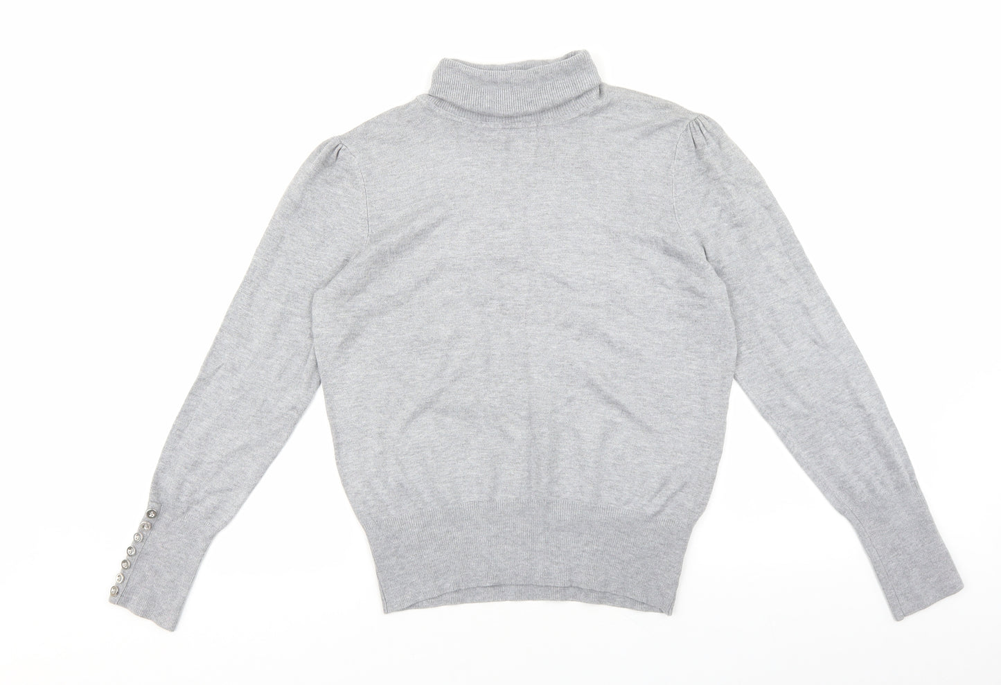 Wallis Womens Grey Roll Neck Viscose Pullover Jumper Size 12