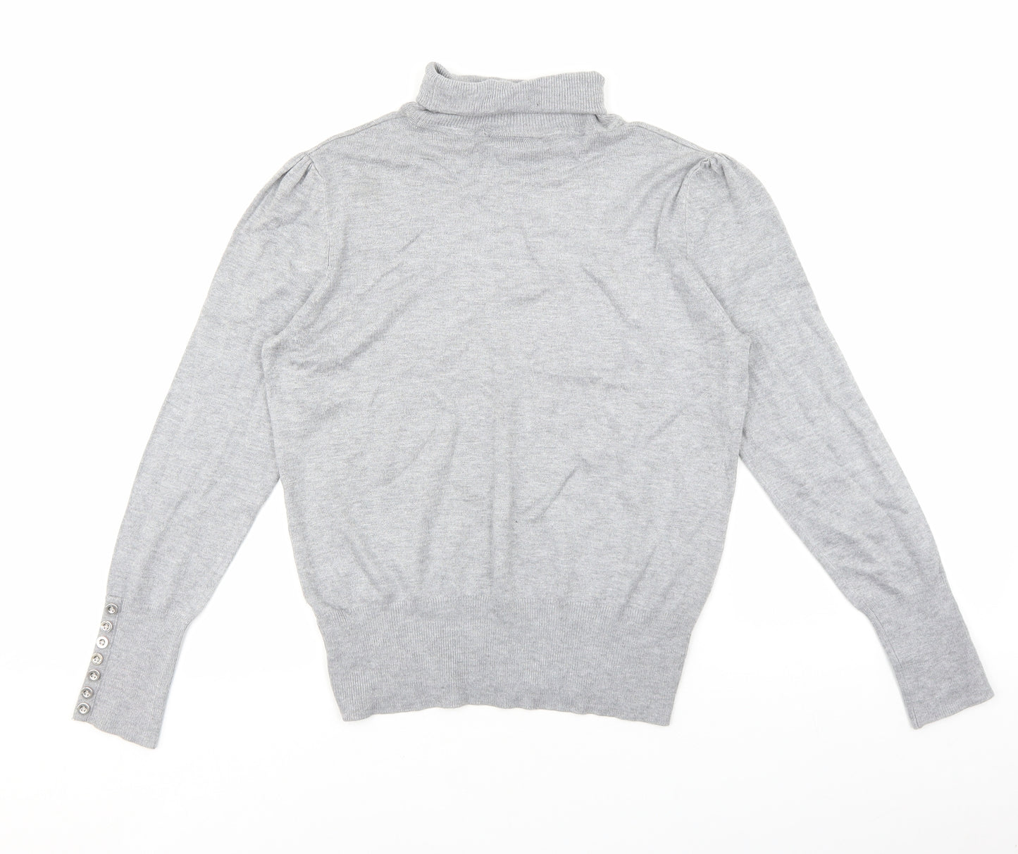 Wallis Womens Grey Roll Neck Viscose Pullover Jumper Size 12