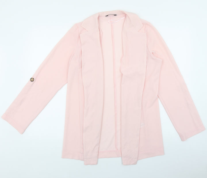 Select Womens Pink V-Neck Polyester Cardigan Jumper Size 10