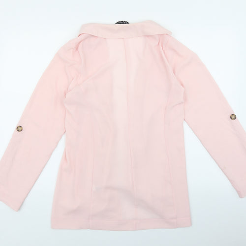 Select Womens Pink V-Neck Polyester Cardigan Jumper Size 10