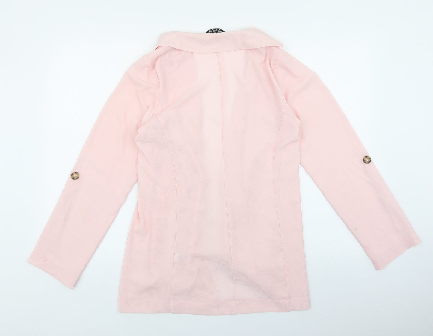 Select Womens Pink V-Neck Polyester Cardigan Jumper Size 10