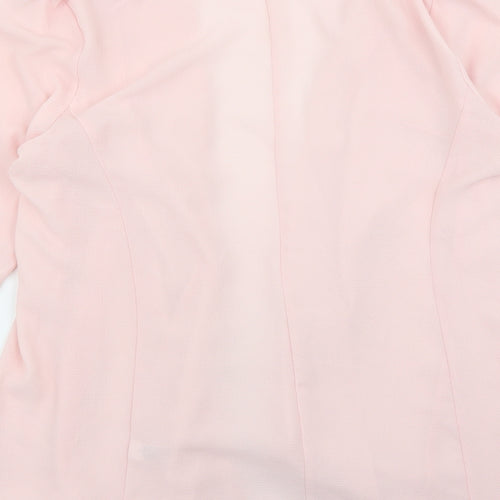 Select Womens Pink V-Neck Polyester Cardigan Jumper Size 10