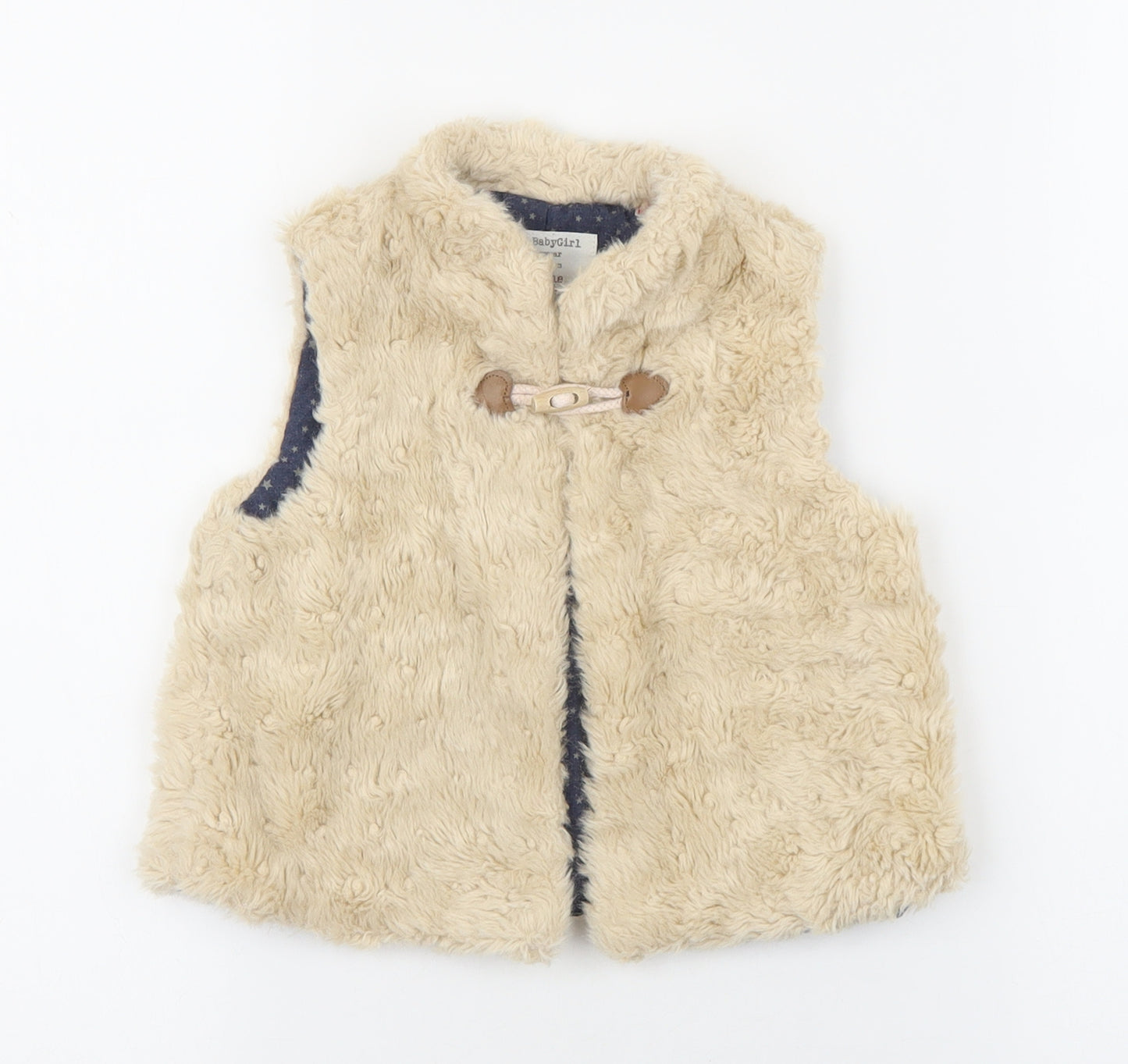 Zara Baby Beige Gilet Jacket Size 12-18 Months Hook & Loop
