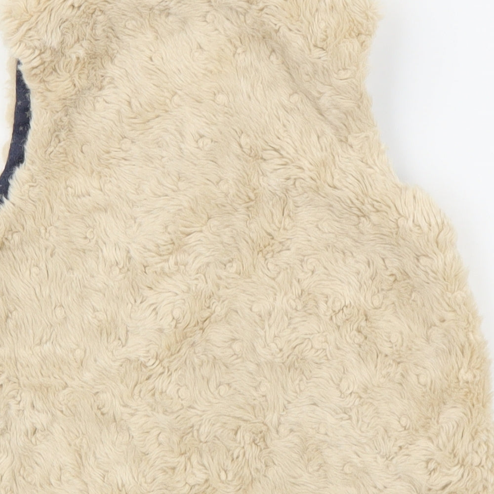 Zara Baby Beige Gilet Jacket Size 12-18 Months Hook & Loop