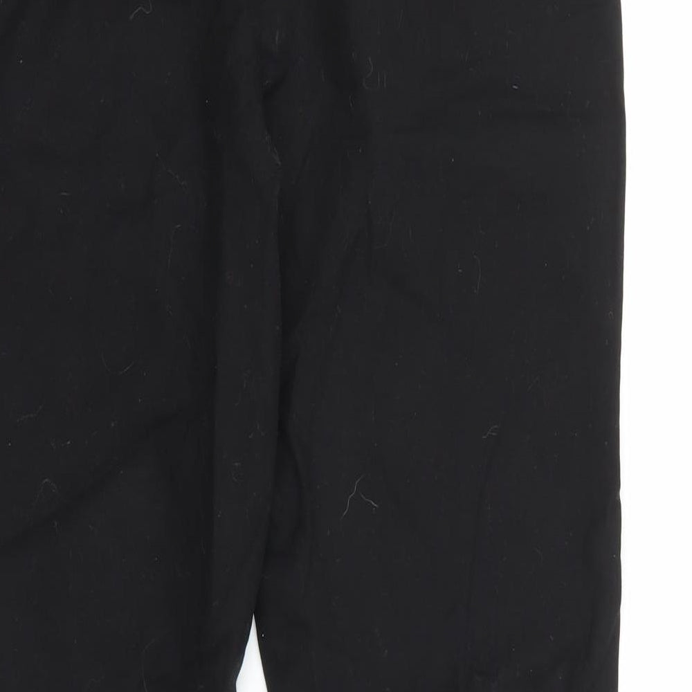 George Womens Black Cotton Trousers Size 14 L26.5 in Regular Zip