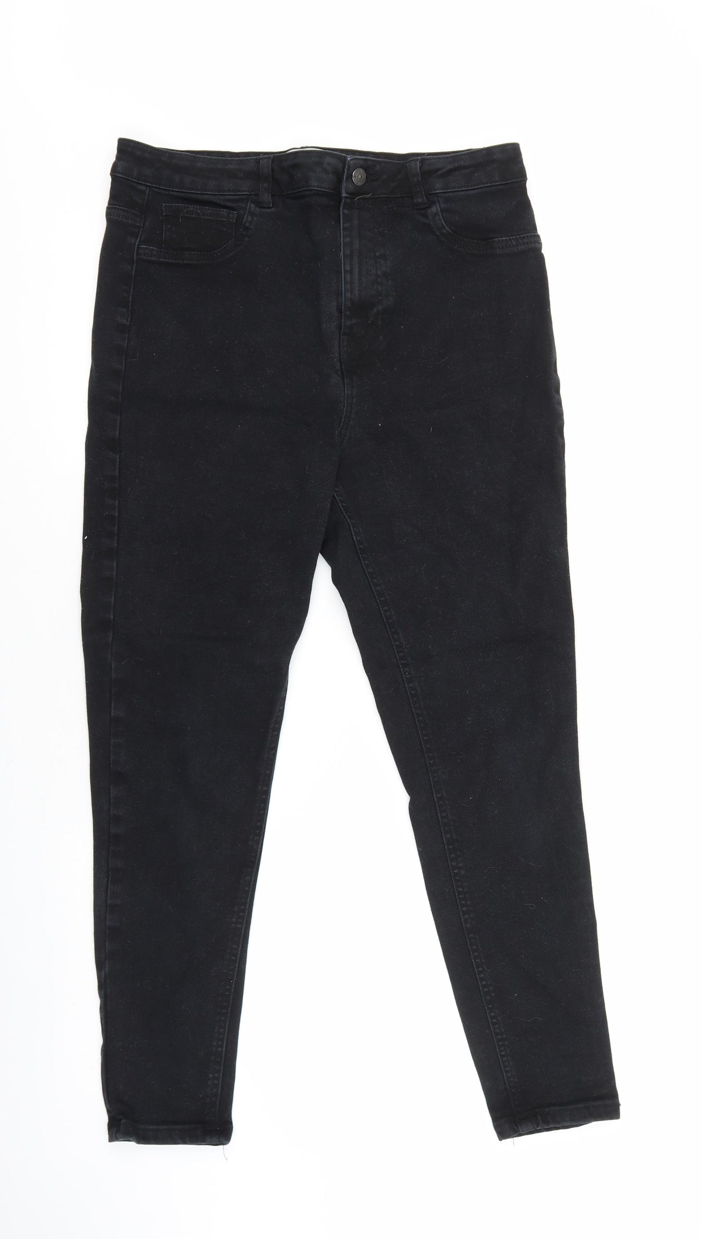 New Look Womens Black Polyester Skinny Jeans Size 16 L27 in Regular Zip