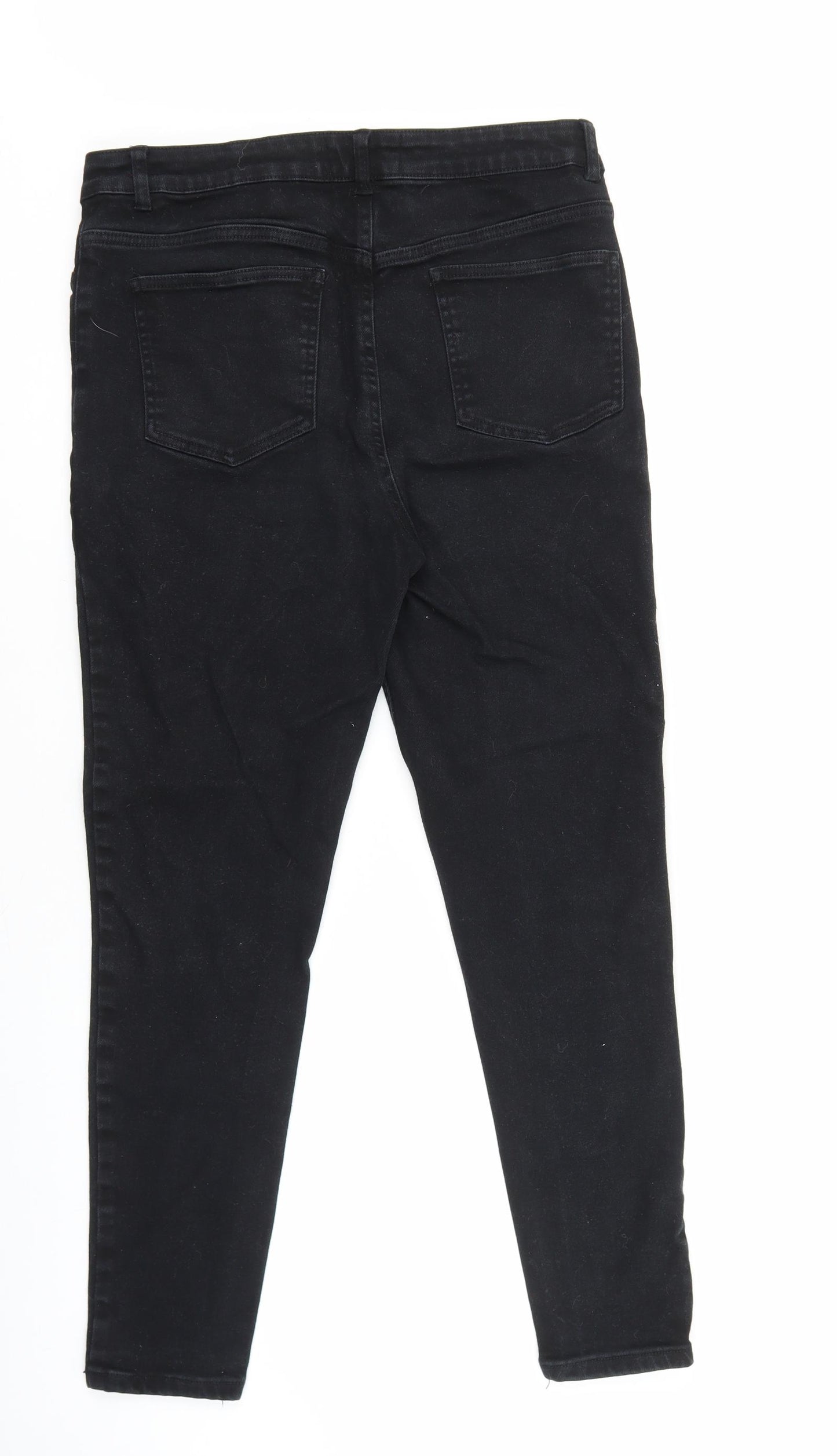 New Look Womens Black Polyester Skinny Jeans Size 16 L27 in Regular Zip