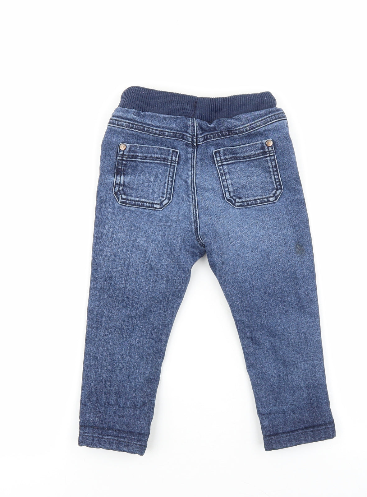 George Baby Blue Cotton Jogger Jeans Size 18-24 Months Tie