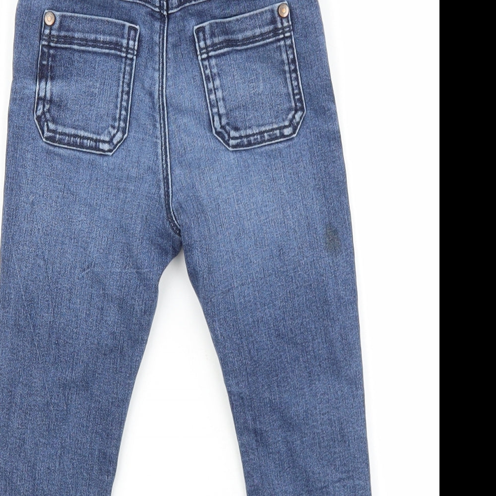 George Baby Blue Cotton Jogger Jeans Size 18-24 Months Tie