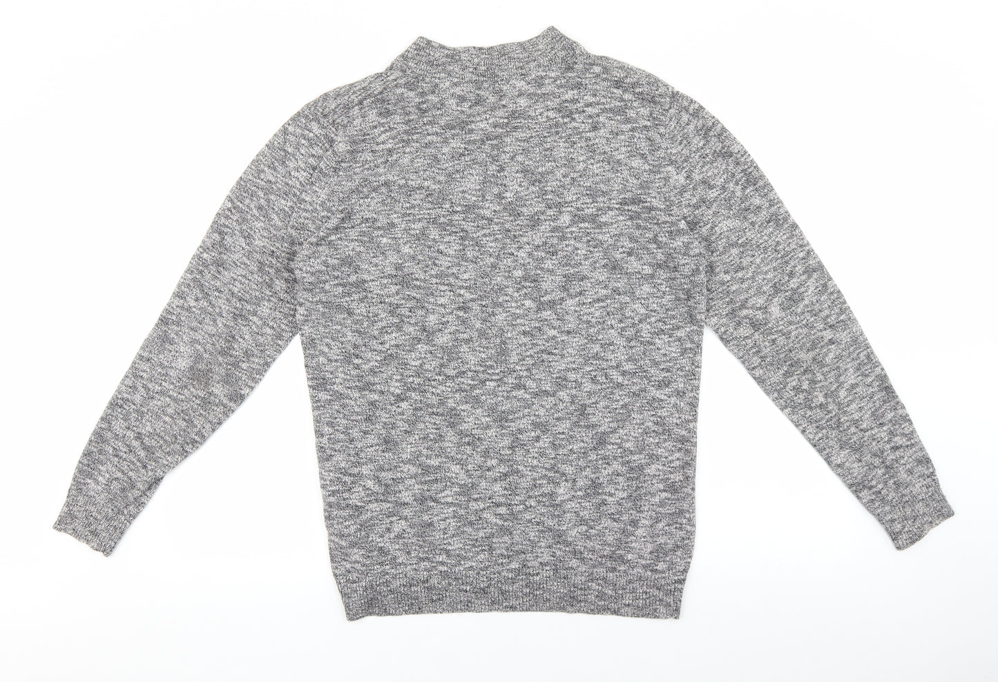 JACK & JONES Mens Grey Crew Neck Cotton Pullover Jumper Size L