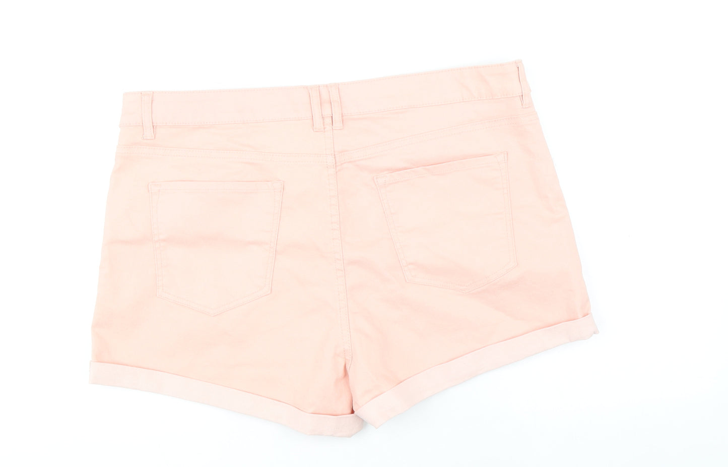 Peacocks Womens Pink Cotton Hot Pants Shorts Size 16 L3 in Regular Zip