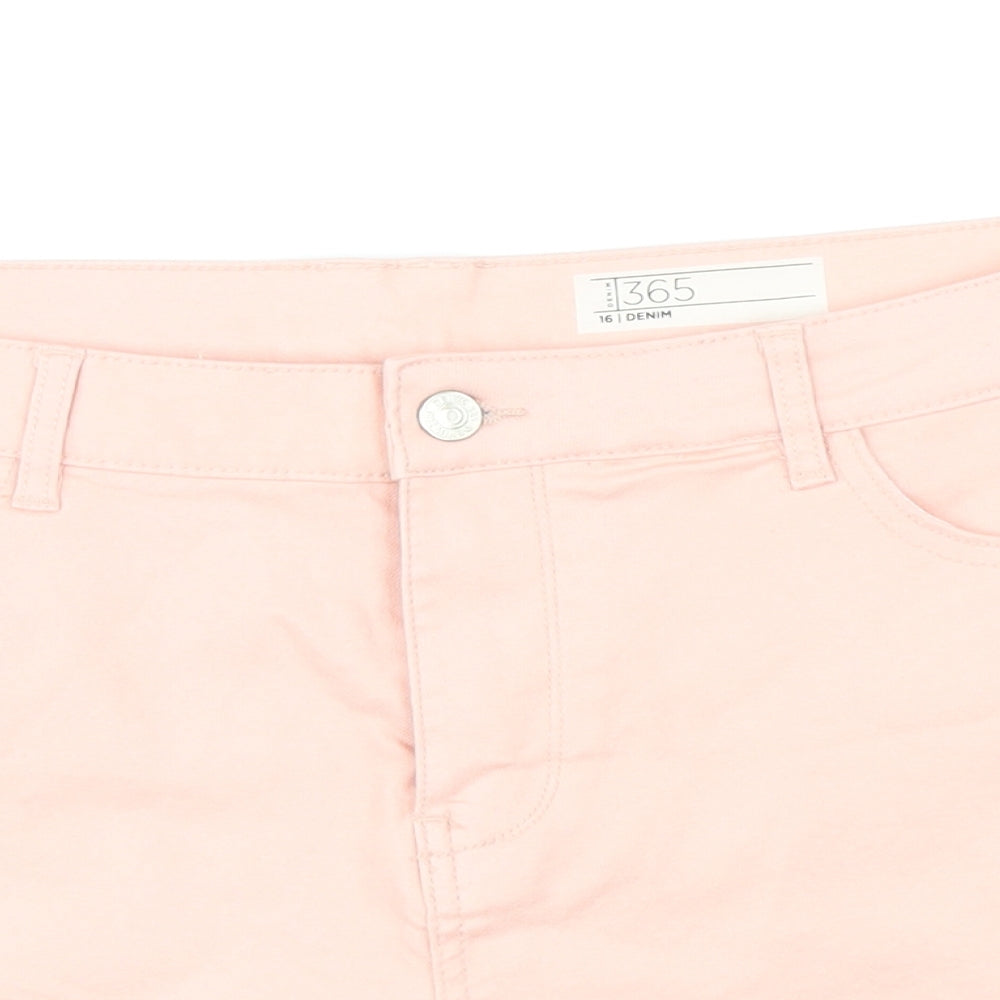 Peacocks Womens Pink Cotton Hot Pants Shorts Size 16 L3 in Regular Zip