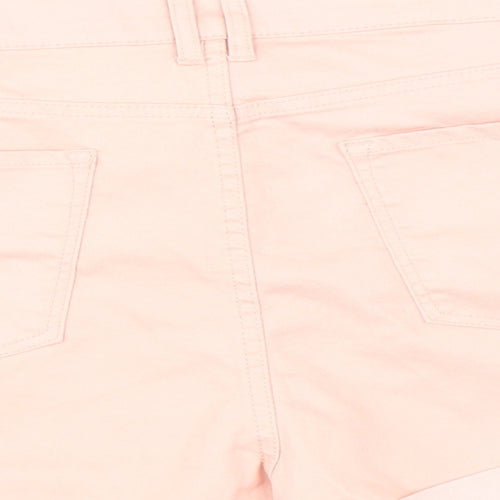 Peacocks Womens Pink Cotton Hot Pants Shorts Size 16 L3 in Regular Zip