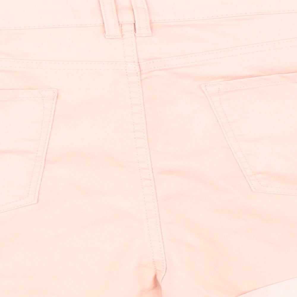 Peacocks Womens Pink Cotton Hot Pants Shorts Size 16 L3 in Regular Zip