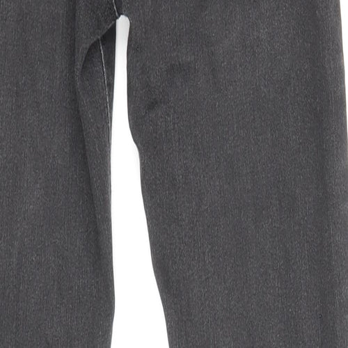 Denim & Co. Girls Black Cotton Skinny Jeans Size 10-11 Years L25 in Regular Zip