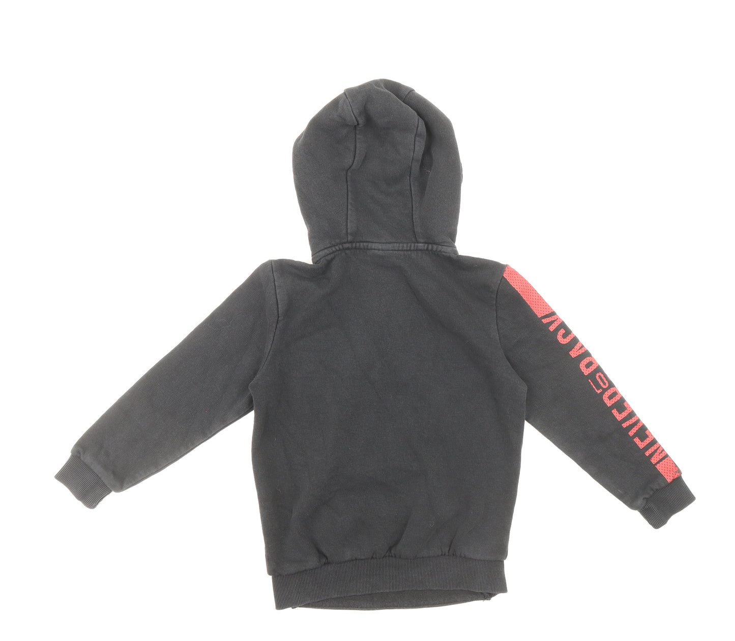 F&F Boys Black Cotton Pullover Hoodie Size 7-8 Years Zip