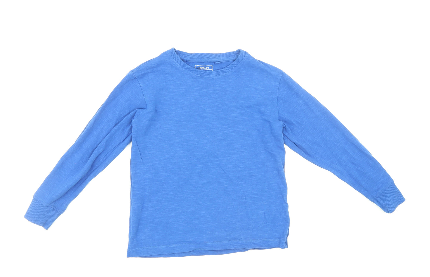 NEXT Boys Blue Cotton Basic T-Shirt Size 7 Years Round Neck Pullover