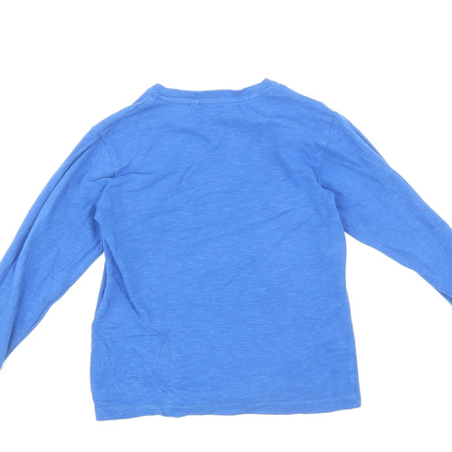 NEXT Boys Blue Cotton Basic T-Shirt Size 7 Years Round Neck Pullover