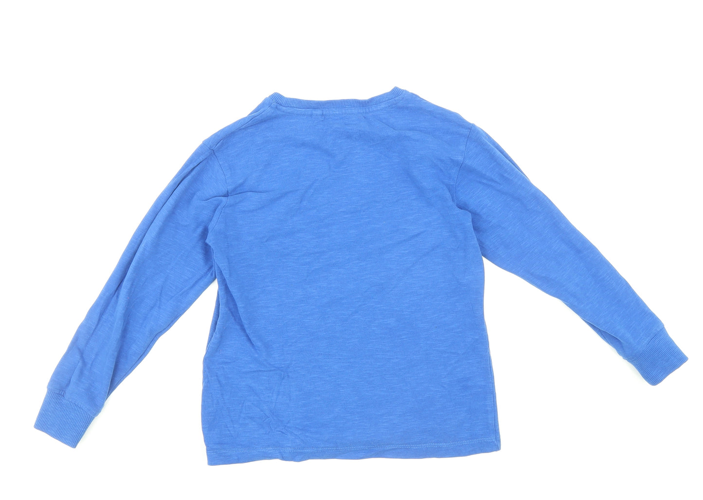 NEXT Boys Blue Cotton Basic T-Shirt Size 7 Years Round Neck Pullover