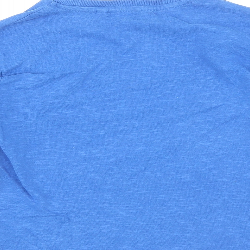 NEXT Boys Blue Cotton Basic T-Shirt Size 7 Years Round Neck Pullover