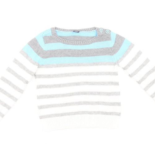 Gap Boys Multicoloured Round Neck Striped 100% Cotton Pullover Jumper Size 3XL Pullover