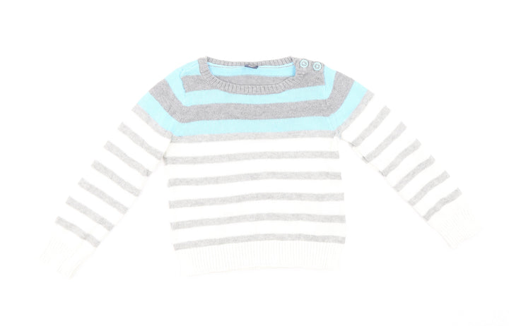 Gap Boys Multicoloured Round Neck Striped 100% Cotton Pullover Jumper Size 3XL Pullover