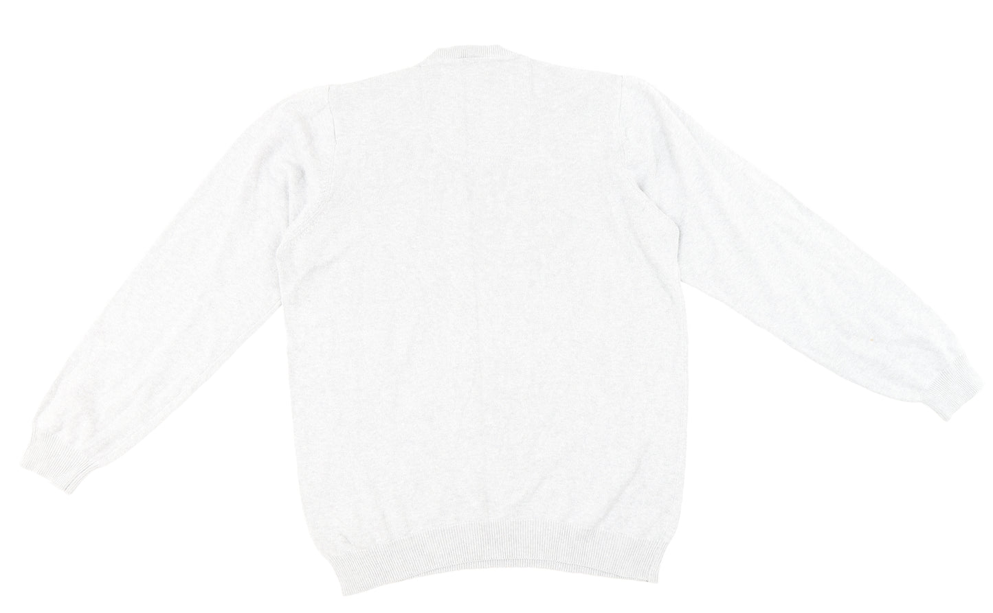 Marks and Spencer Mens Grey V-Neck Cotton Pullover Jumper Size L