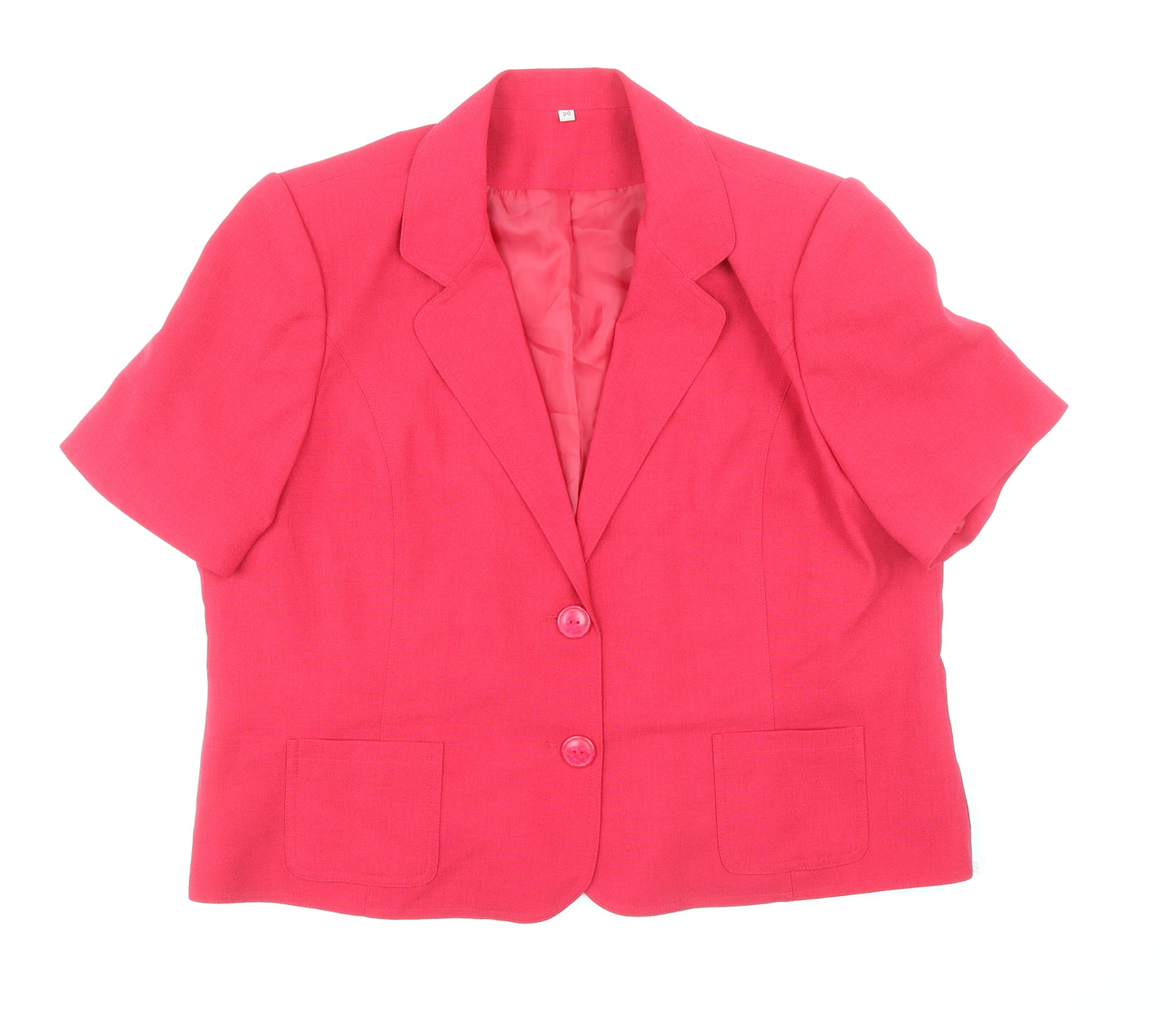 EWM Womens Red Polyester Jacket Suit Jacket Size 20