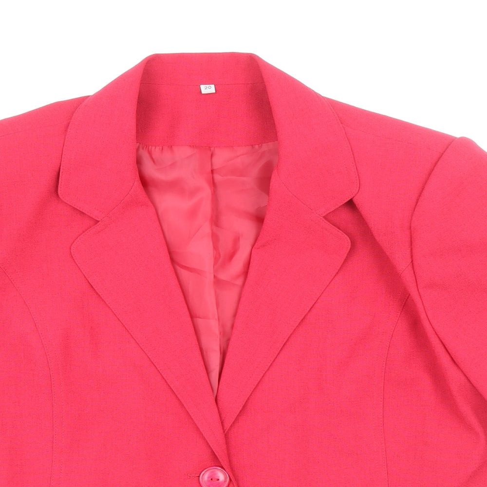 EWM Womens Red Polyester Jacket Suit Jacket Size 20