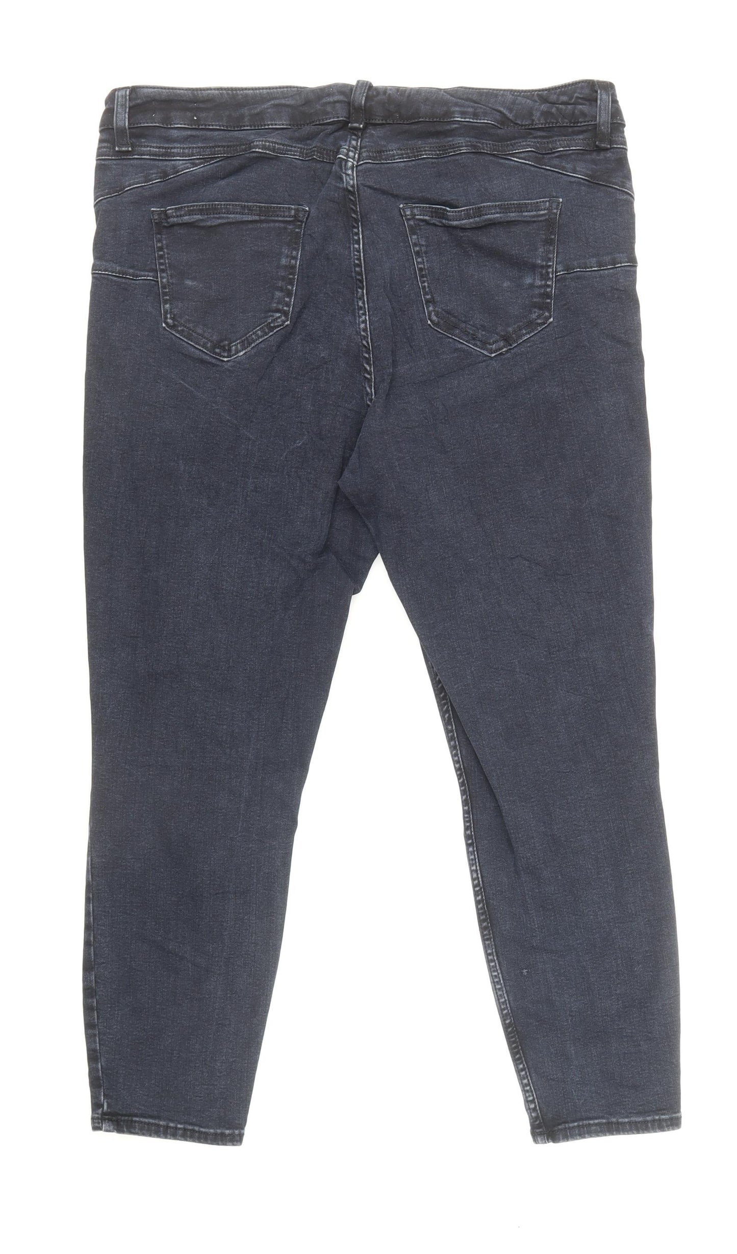 New Look Womens Blue Cotton Skinny Jeans Size 18 L25 in Regular Zip