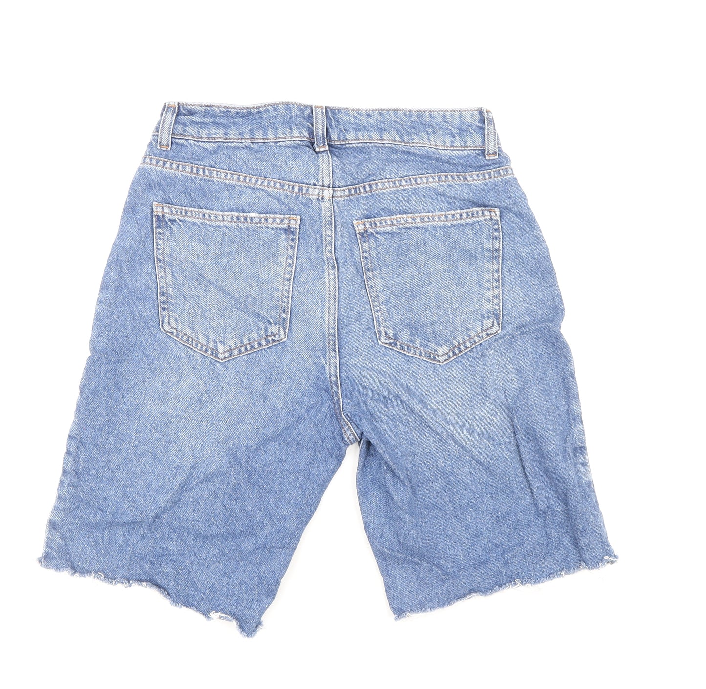 Denim & Co. Womens Blue Cotton Bermuda Shorts Size 10 L9.5 in Regular Zip