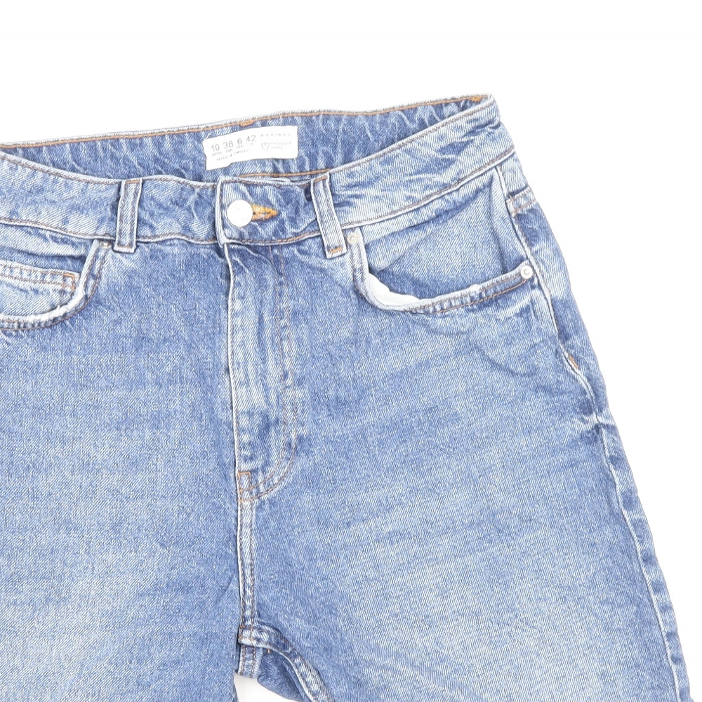 Denim & Co. Womens Blue Cotton Bermuda Shorts Size 10 L9.5 in Regular Zip