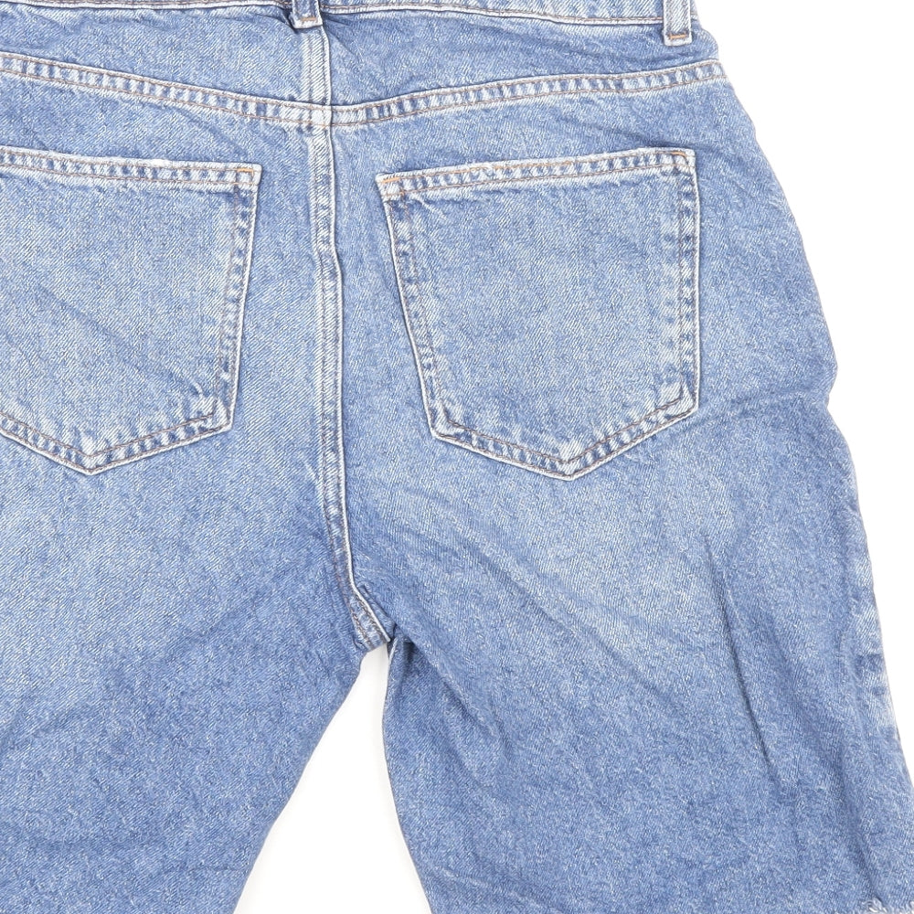 Denim & Co. Womens Blue Cotton Bermuda Shorts Size 10 L9.5 in Regular Zip