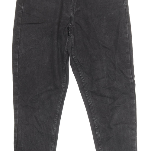 Denim & Co. Womens Black Cotton Straight Jeans Size 10 L27 in Regular Zip