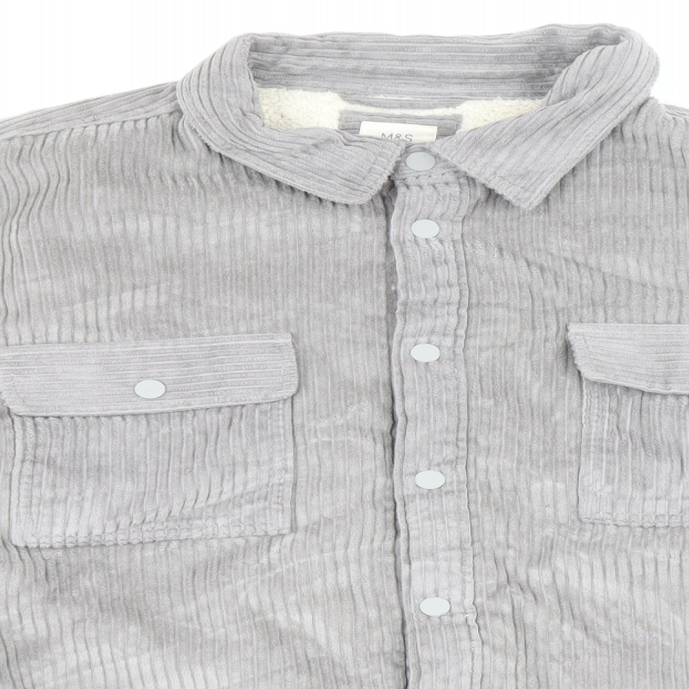 Marks and Spencer Mens Grey Jacket Size 2XL Snap