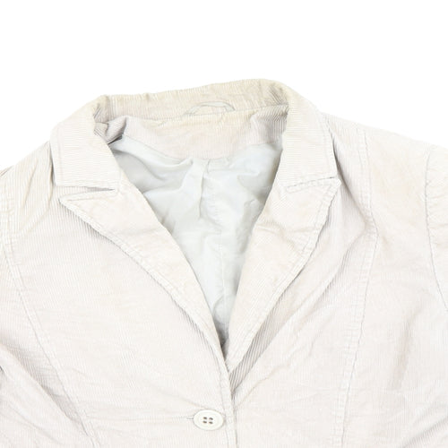 Topshop Womens Beige Jacket Blazer Size 14 Button