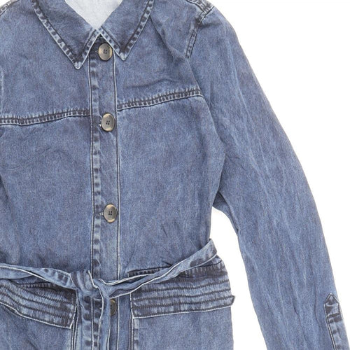 Marks and Spencer Womens Blue Jacket Size 10 Button