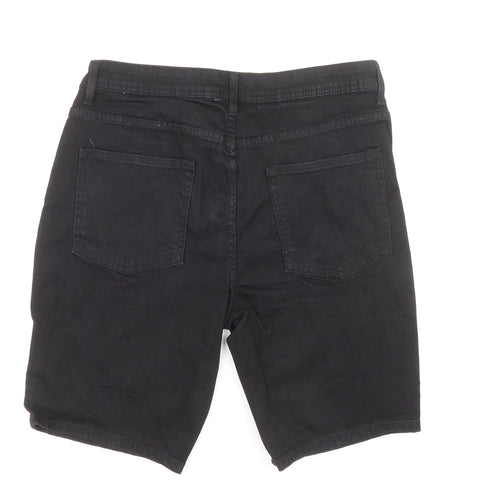 Denim & Co. Mens Black Cotton Chino Shorts Size 32 in L9 in Regular Button