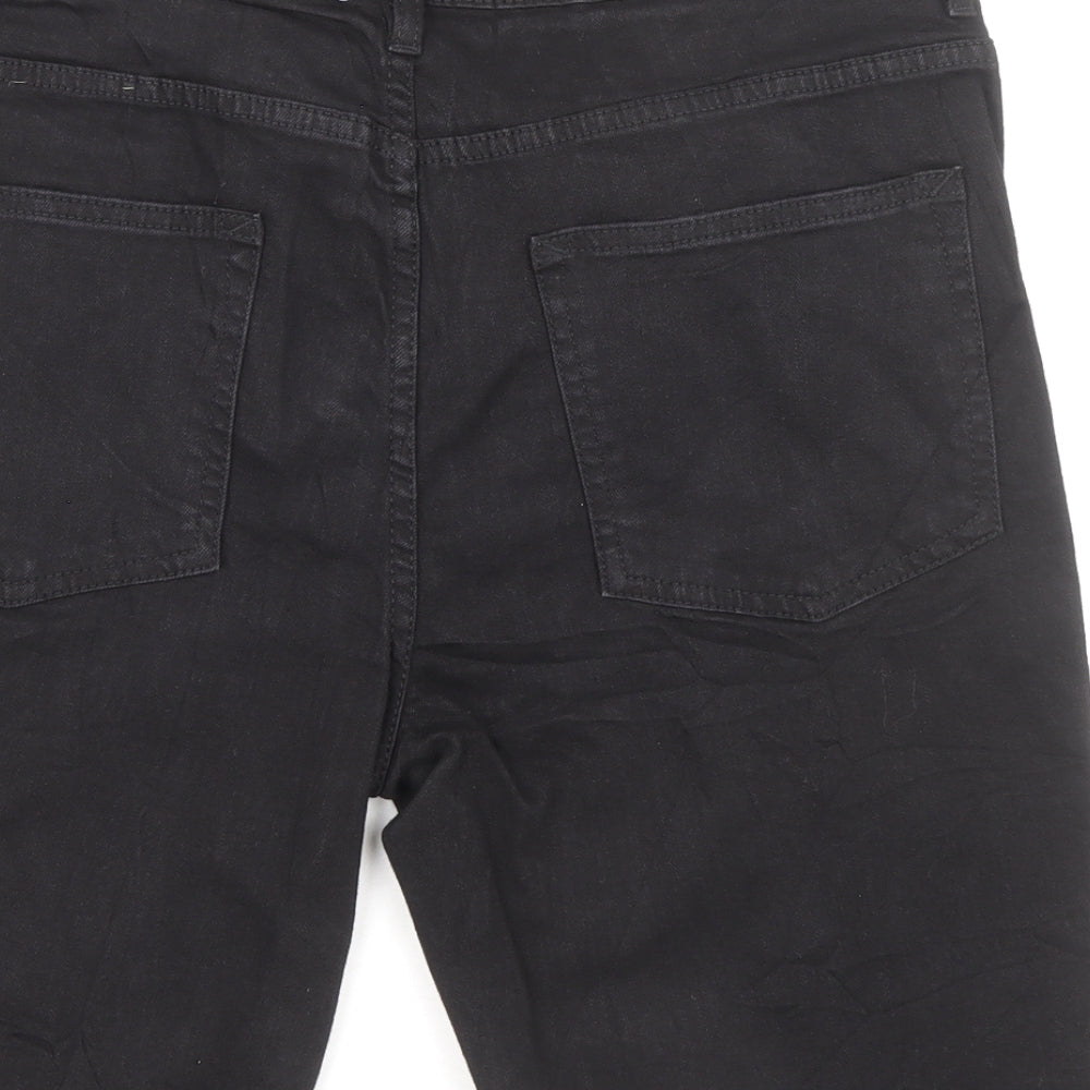 Denim & Co. Mens Black Cotton Chino Shorts Size 32 in L9 in Regular Button