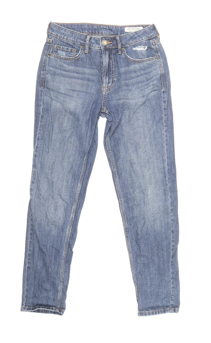 Marks and Spencer Womens Blue Cotton Skinny Jeans Size 6 L28 in Regular Zip